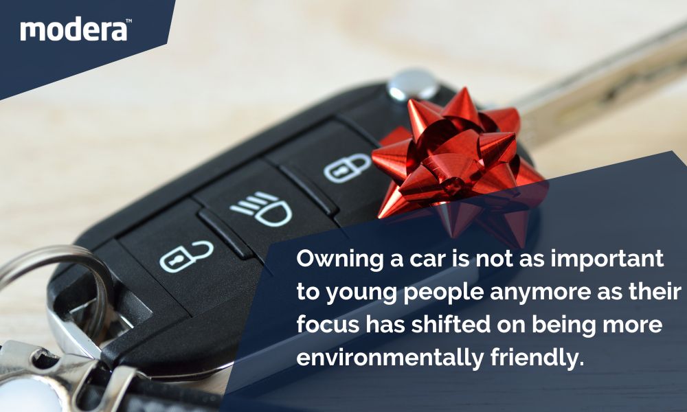 Owning a car is not as important to young people anymore as their focus has shifted on being more environmentally friendly.