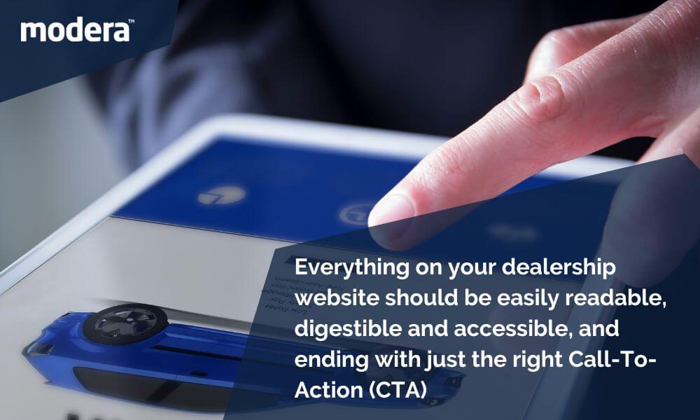 Everything should be easily readable, digestible and accessible, and ending with just the right Call-To-Action (CTA)