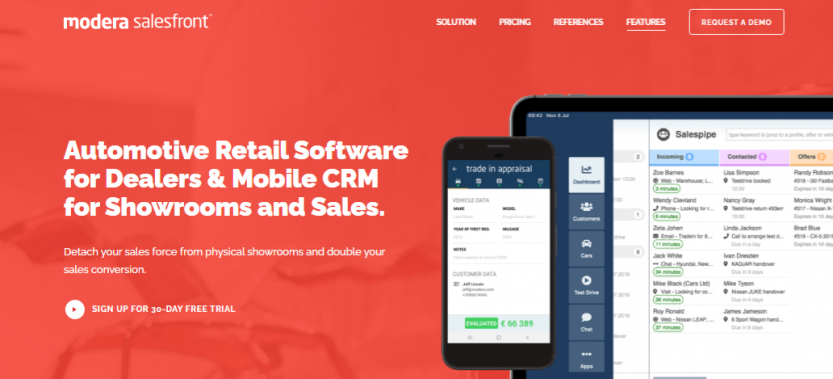 modera salesfront crm